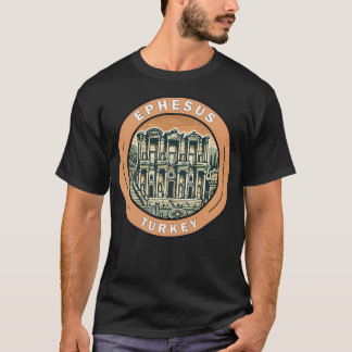 Camiseta Ephesus Turkey Illustration Viagem Art Crachá