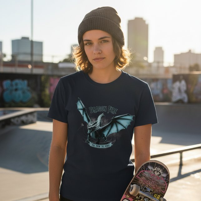 Camiseta Epic Blue Dragon - Rise From The Ashes Fantasy (Criador carregado)