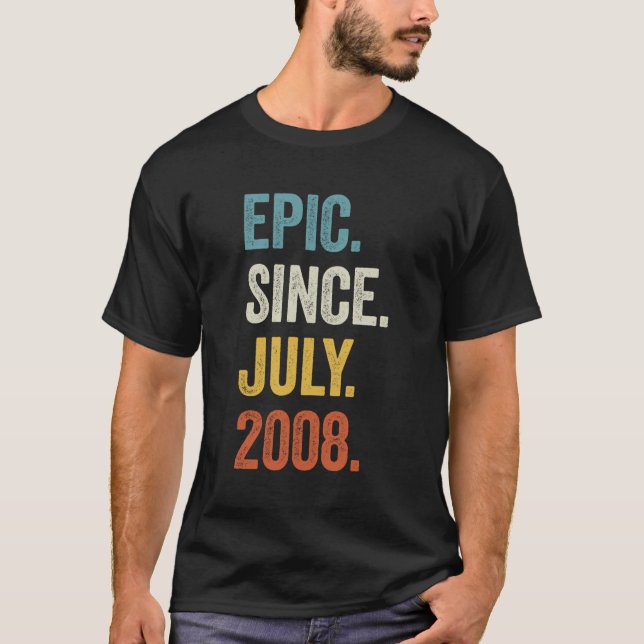 Camiseta Epic De 15 Anos Desde O Aniversário De 15 De Julho (Frente)