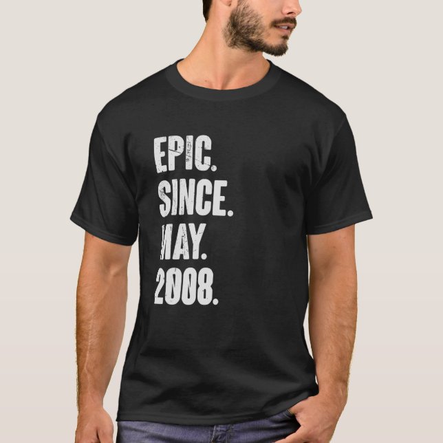 Camiseta Epic De Aniversário Do 14 De 14 Anos Desde Maio De (Frente)
