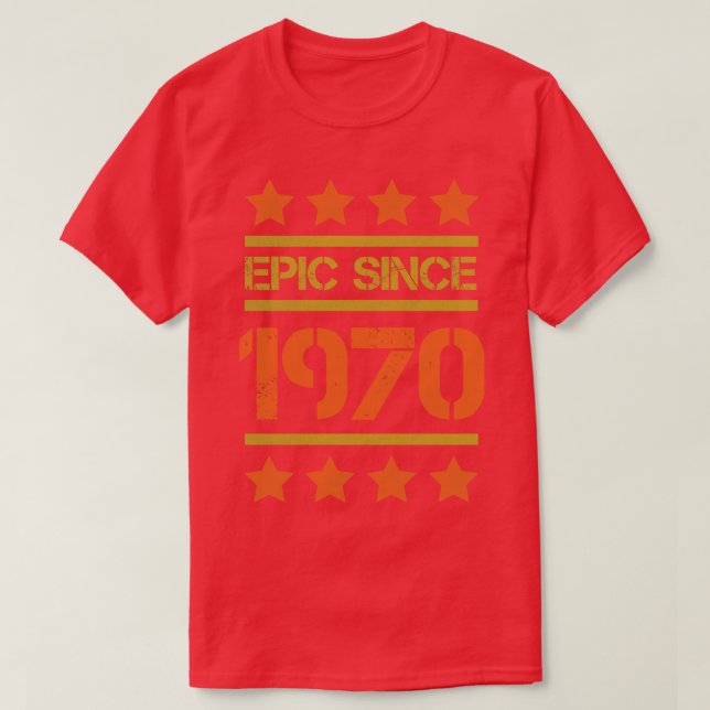 Camiseta Epic Desde 1970 Familiar Aniversário Dotado BayPad (Frente do Design)