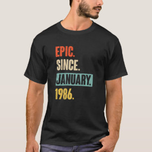 Camiseta Epic Desde Janeiro de 1986 Aniversário 37º Decoraç
