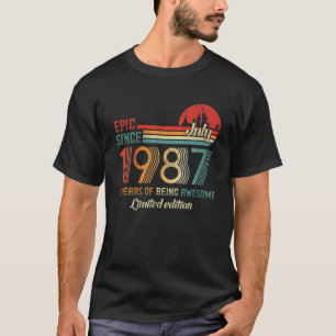 Camiseta Epic Desde Julho De 1987 34 Anos Nascer Julho De 1