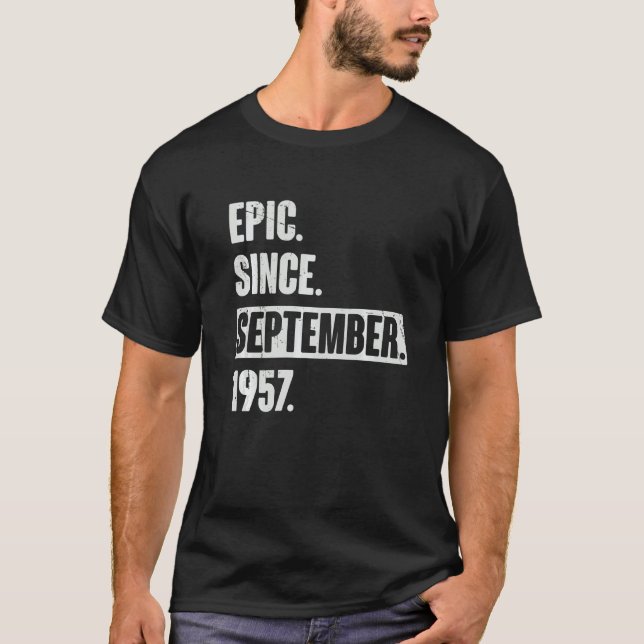 Camiseta Epic Desde Setembro De 1957, 65 Anos, 65 Anos, Nas (Frente)