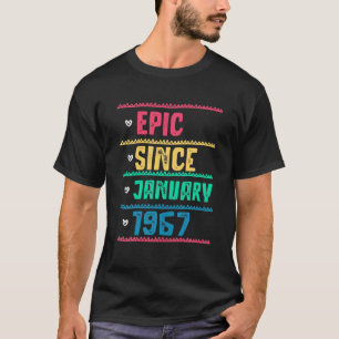 Camiseta Epic Engraçado Desde Janeiro De 1967 55º Aniversár
