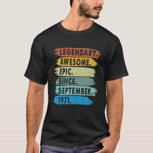 Camiseta Epic Engraçado Desde Setembro De 1971 50º Aniversá