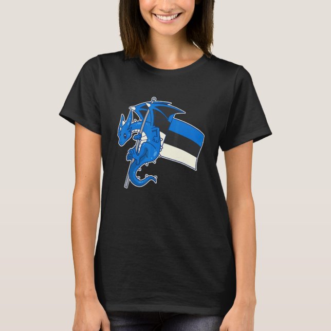 Camiseta Epic Estonian Dragon  Proud Estonia Flag (Frente)