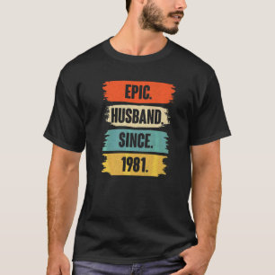 Camiseta Epic Husband Desde 1981 Vintage 41rua Wedding Aniv