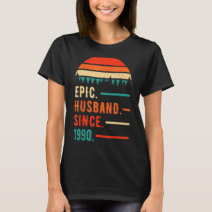 Camiseta Epic Husband Desde 1990 32 Anos 32 Casamento Anni