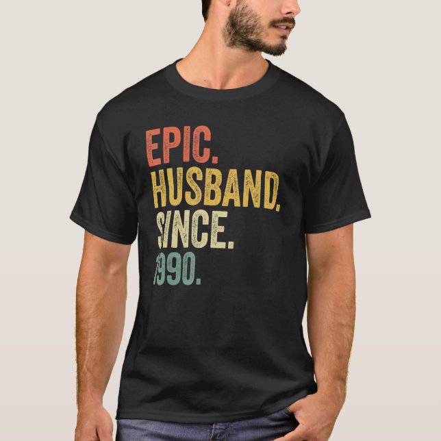 Camiseta Epic Husband Desde 1990 33 Anos 33ª Casamento Anni (Frente)