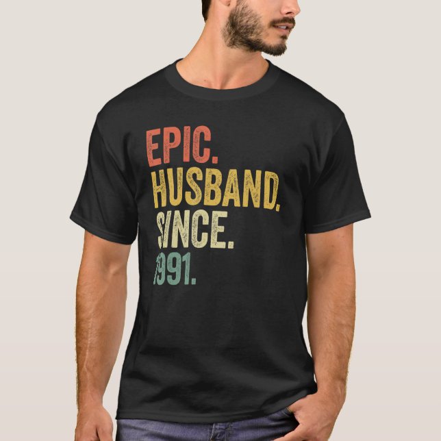 Camiseta Epic Husband Desde 1991 32 Anos 32 Casamento Anni (Frente)