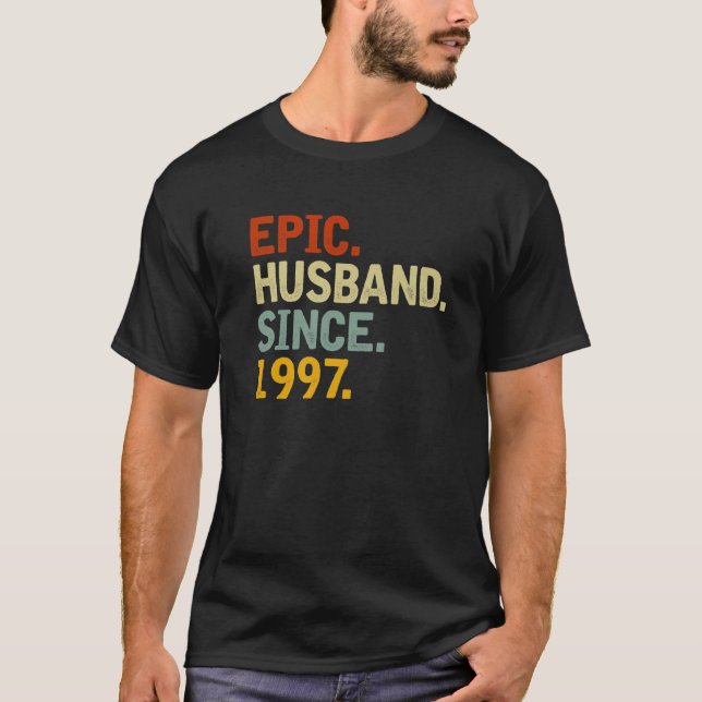 Camiseta Epic Husband Desde 1997 - Engraçado 25 Casamento A (Frente)