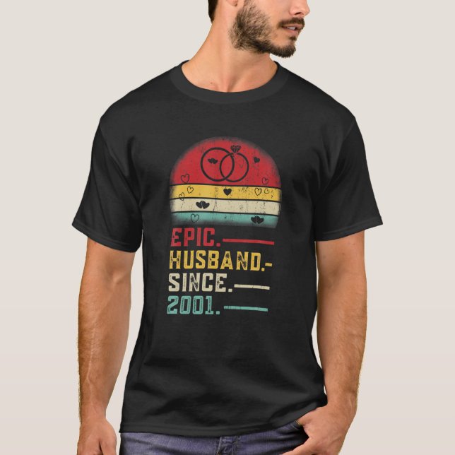 Camiseta Epic Husband Desde 2001 Gráfico De Casamento 21Rua (Frente)