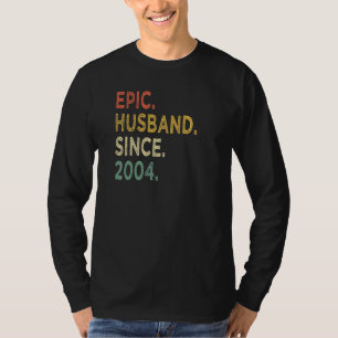 Camiseta Epic Husband desde 2004 18º aniversário de casamen