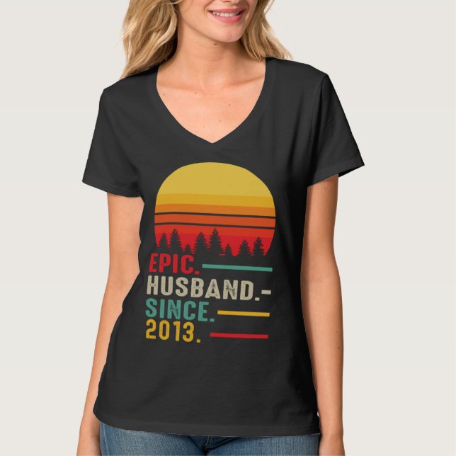 Camiseta Epic Husband Since 2013 Happy Anniversary (Frente)
