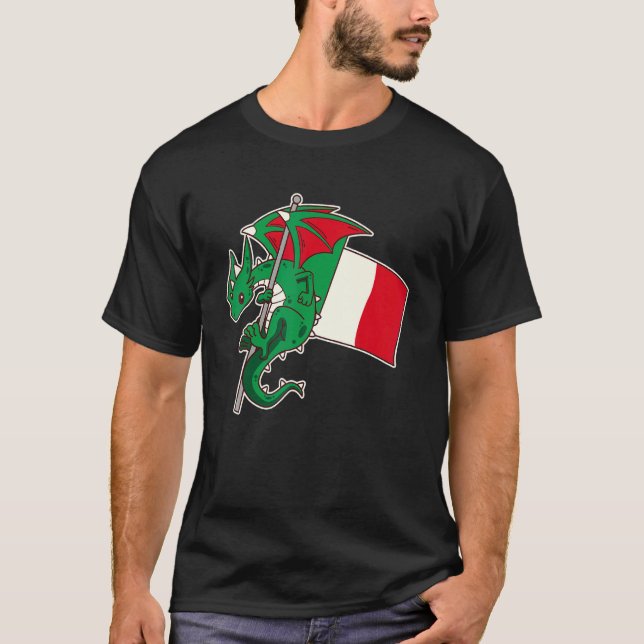 Camiseta Epic Italian Dragon Proud Italy Flag (Frente)