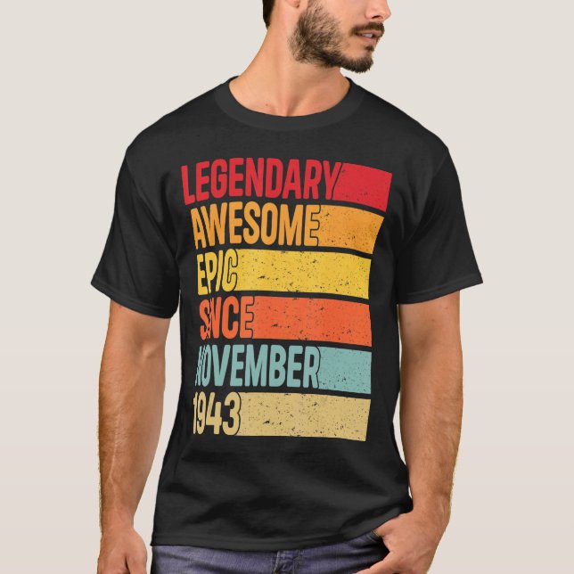 Camiseta Epic Legendário De 79 Anos Espetacular Desde Novem (Frente)