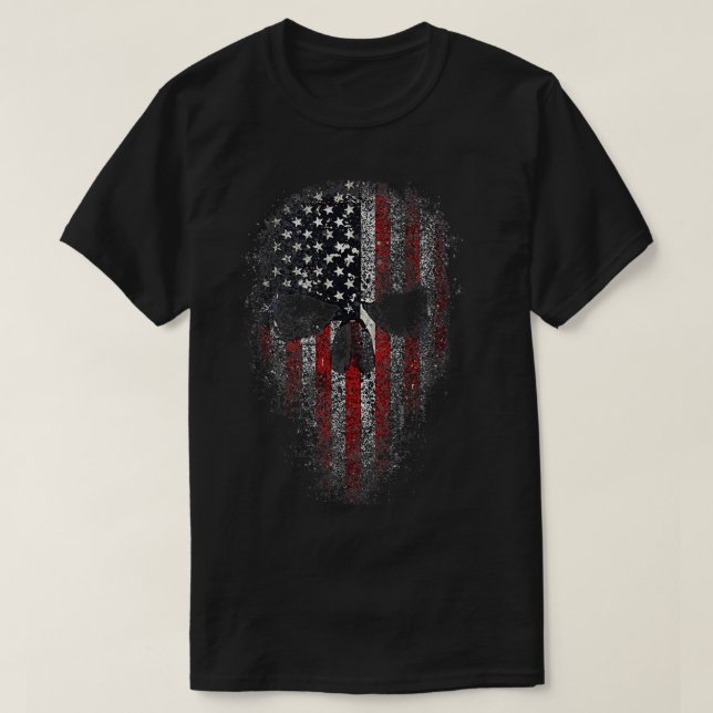 Camiseta Epic Patriotic Skull American Flag American Skull (Frente do Design)