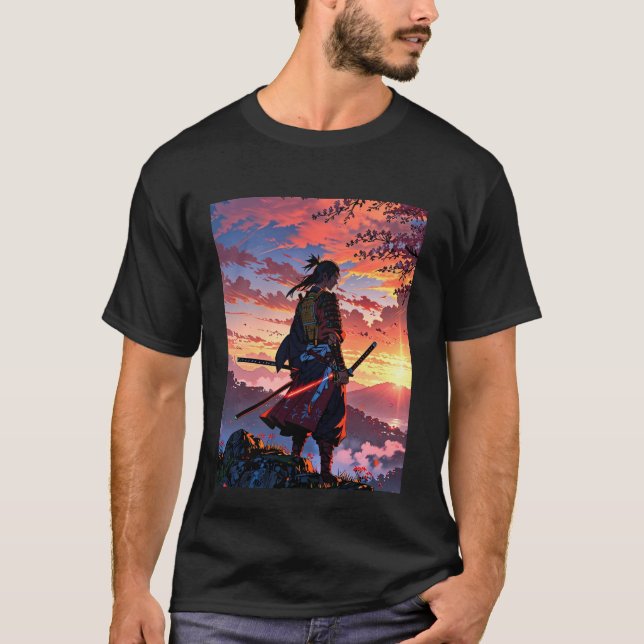 Camiseta Epic Samurai Warrior T-Shirt Design - Estilo de An (Frente)