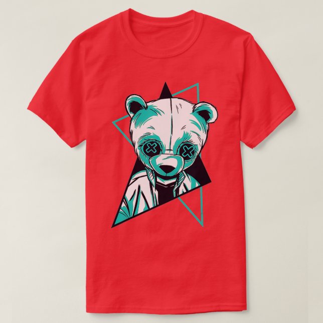 Camiseta Epic Trippy Panda Rave Design Abstrato (Frente do Design)