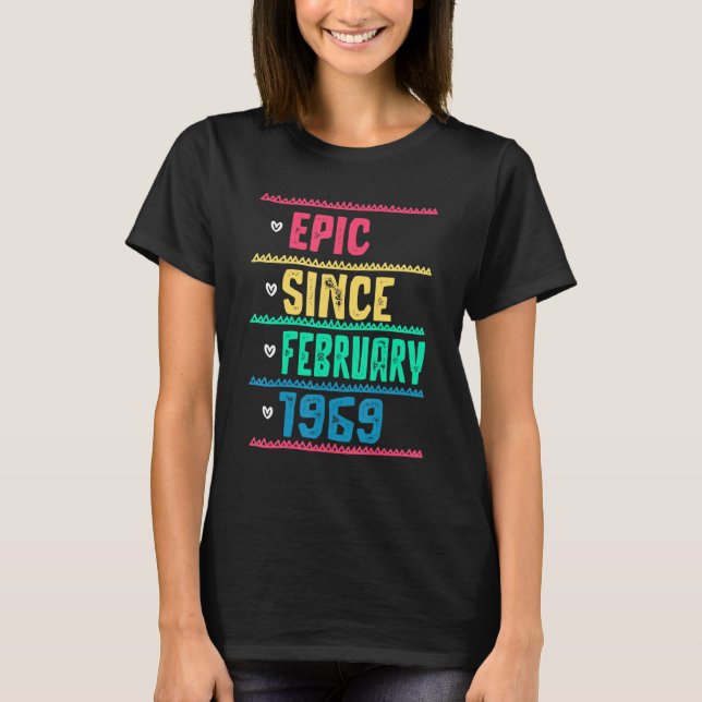 Camiseta Épica Engraçada Desde Fevereiro De 1969 53º Aniver (Frente)