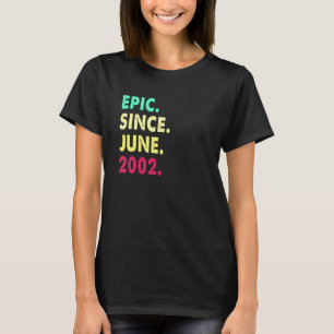 Camiseta Épico de 20 Anos Desde Junho de 2002 Aniversário d