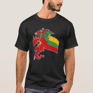 Camiseta Épico Dragão Lituano Bandeira Orgulhosa da Lituân
