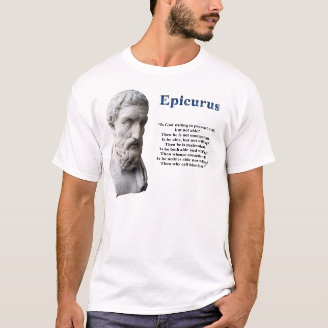 Camiseta Epicurus - ateísmo (Frente)