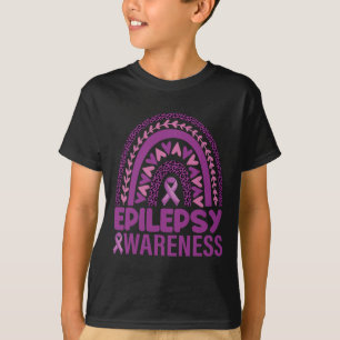Camiseta Epilepsia Consciência Arco-Íris Roxo Homens Mulher