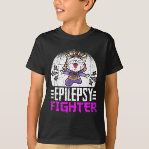 Camiseta Epilepsia Consciência Mês Ninja Gato Epilepsia Com