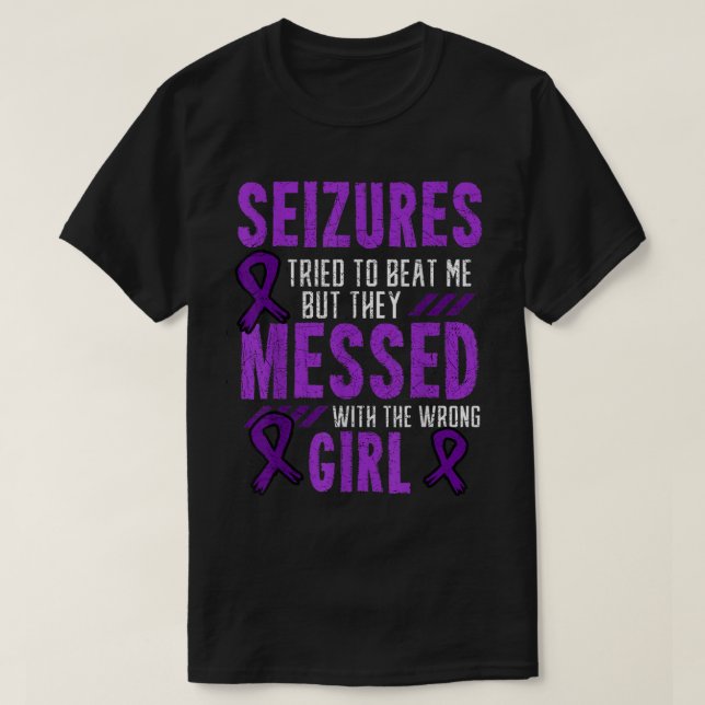 Camiseta Epilepsia Convulsões Perturbação Neurológica Roxo (Frente do Design)