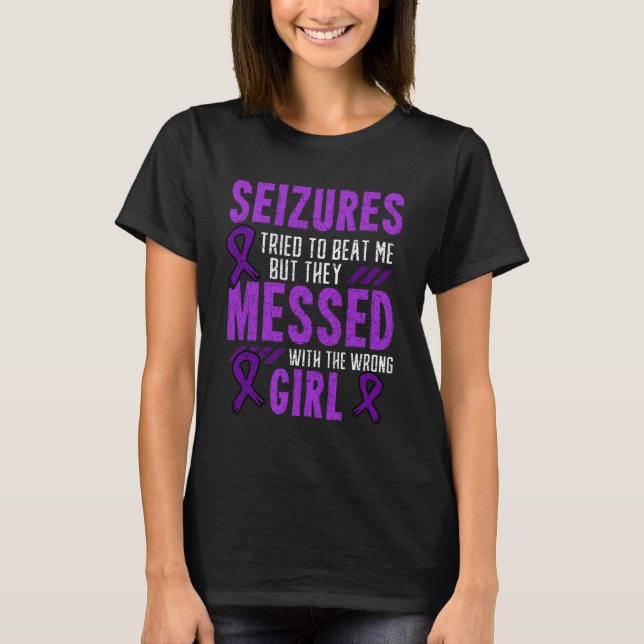 Camiseta Epilepsia Convulsões Perturbação Neurológica Roxo (Frente)