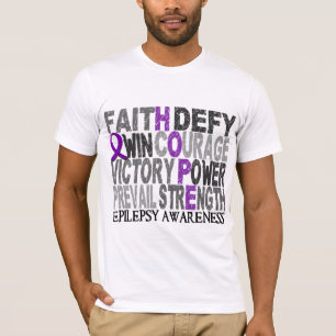 Camiseta Epilepsia da colagem da palavra da esperança