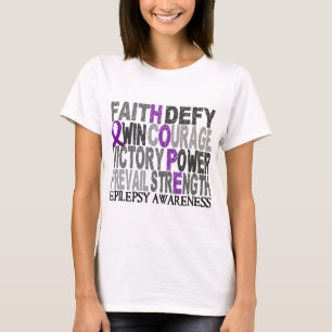 Camiseta Epilepsia da colagem da palavra da esperança
