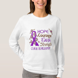 Camiseta Epilepsia da força 3 da fé da coragem da esperan