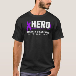 Camiseta Epilepsia do Dia Púrpura Conscientes do Herói da E