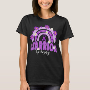 Camiseta epilepsia do rancho flor da arco-íris guerreira