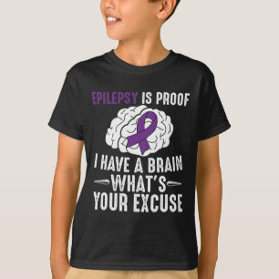 Camiseta Epilepsia é prova de que eu tenho um cérebro O que