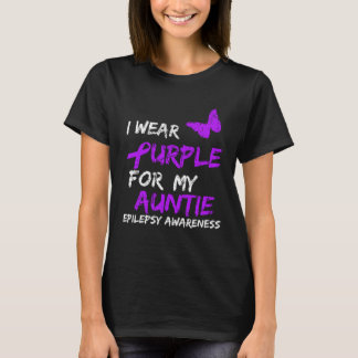 Camiseta Epilepsia Eu Uso Roxo Para Laço Da Minha Tia