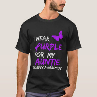 Camiseta Epilepsia Eu Uso Roxo Para Laço Da Minha Tia