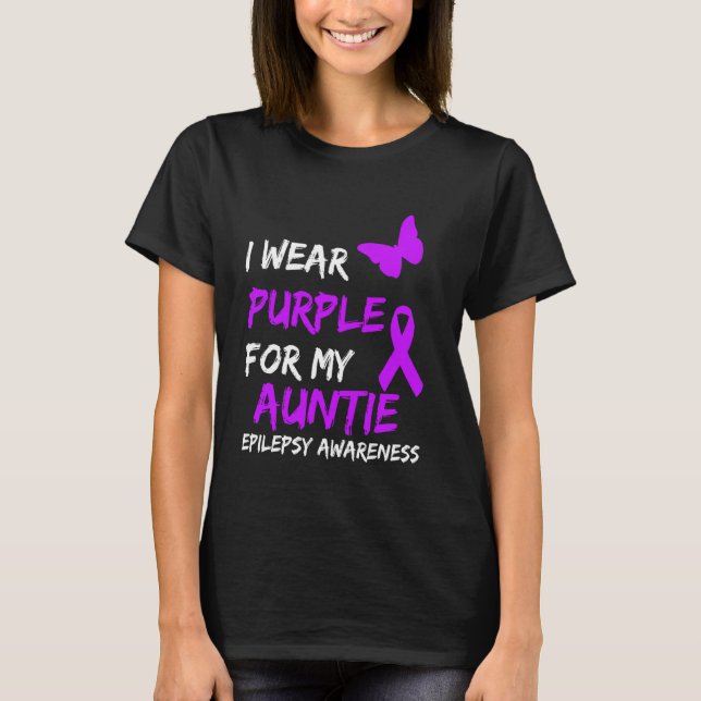Camiseta Epilepsia Eu Visto Roxo Para Minha Tia Fita (Frente)