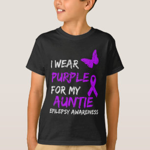 Camiseta Epilepsia Eu Visto Roxo Para Minha Tia Fita 1