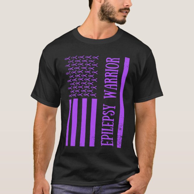Camiseta Epilepsia Guerreira Púrpura Sensibilização Mês U (Frente)