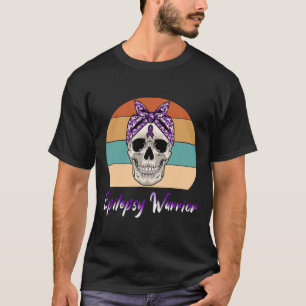 Camiseta Epilepsia Guerreira Vintage Caveira Roxa Epílis
