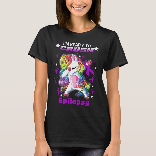 Camiseta epilepsia por esmagamento de guerreiro unicórnio (Frente)