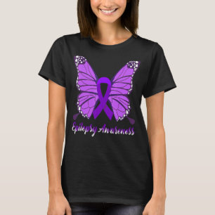 Camiseta Epilepsia Sensibilização Borboleta Brisos Roxos