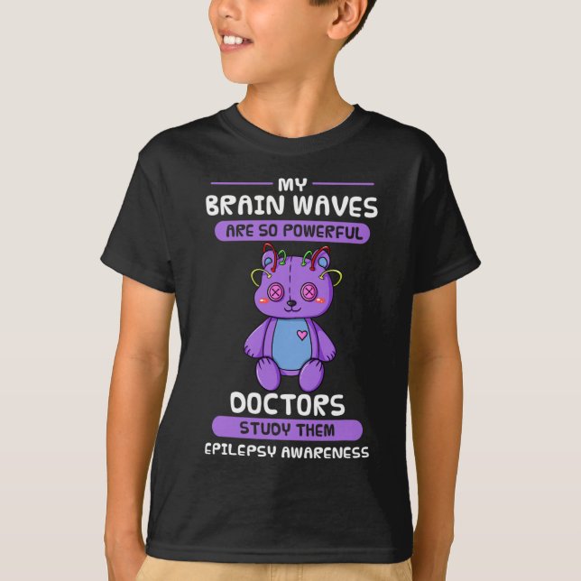 Camiseta Epilepsia Sensibilização Cérebro Epiléptico Púrpur (Frente)