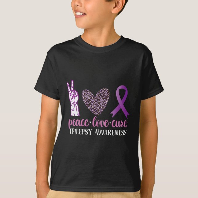 Camiseta Epilepsia Sensibilização Fita Paz Cura de Amor (Frente)
