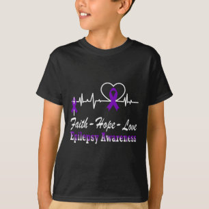Camiseta Epilepsia Sensibilização Roxo Fita Epilepsia Crist