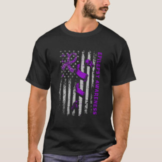 Camiseta Epilepsy Awareness Patriotic Us American Flagpurpl